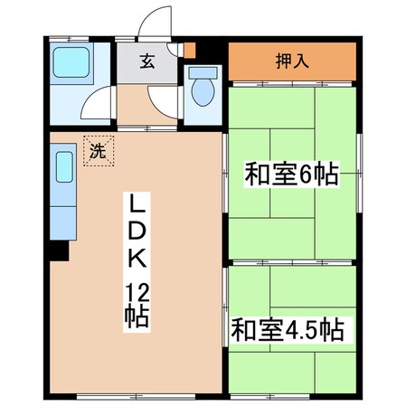 若草マンションの物件間取画像